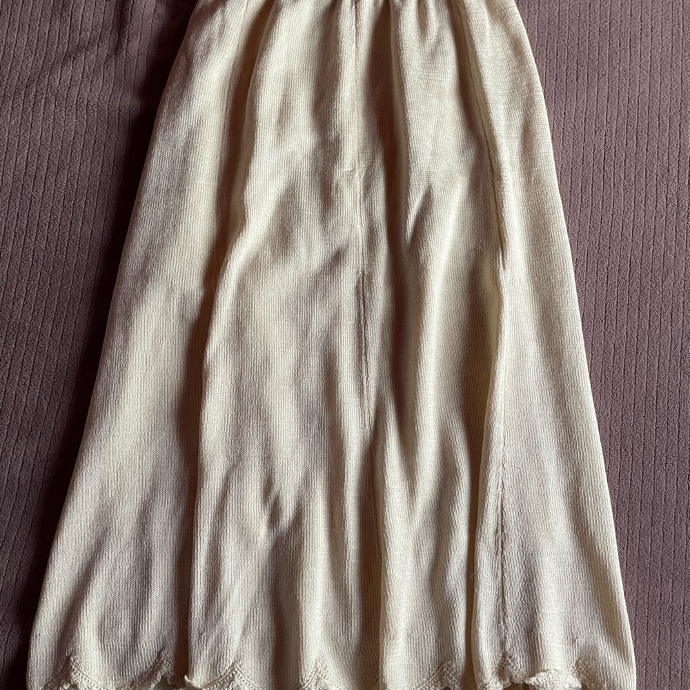 Elegant Cream A-Line Women's Skirt